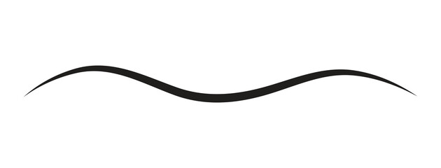 Obraz premium Simple Black Wavy Line Divider on White Background.eps