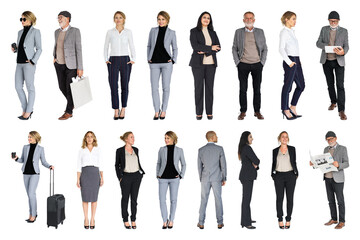 Obraz premium PNG Diverse professionals in business attire on transparent background