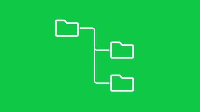 Folder File Directory Hierarchy Server Network Data Structure Icon Element on green screen
