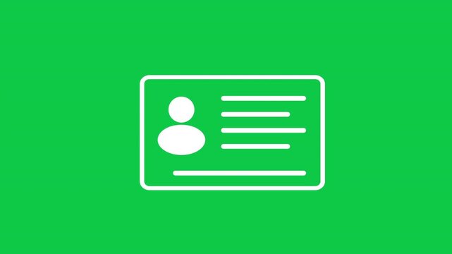 Identification Card Profile Contact Information User Interface Identity Icon on green screen
