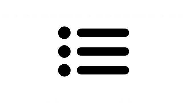 Minimalist Bulleted List Menu Document Text Interface Selection Graphic On Black Screen