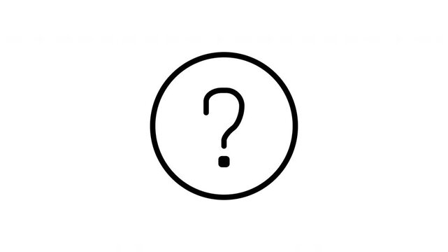 Question Mark Help Query Support Icon Information Motion Graphic Element On White Background