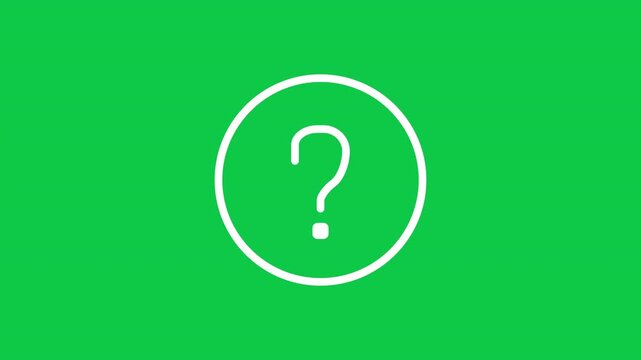 Question Mark Help Query Support Icon Information Motion Graphic Element On Green Screen