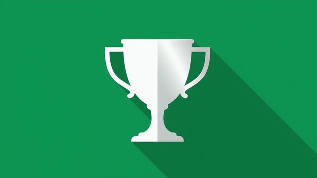 Trophy cup icon with long shadow animation