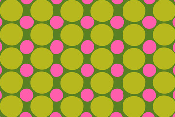 Olive Green and Pink Polka Dot Seamless Pattern Background © dalatees