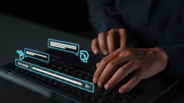 AI chatbot interface facilitates communication, chatbot, and AI interaction for automated user support and information exchange Marrow