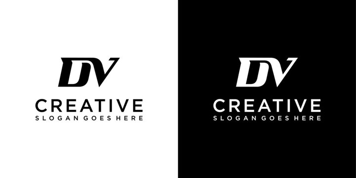 DV or VD initial letter logo design vector concept