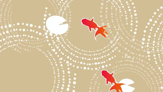 Goldfish swimming in ripples 4K