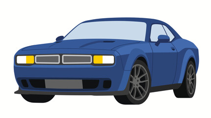 Fototapeta premium Vector Illustration of a Powerful Sporty Blue Muscle Car Performance Coupe