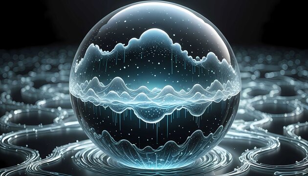 Abstract cloud technology platform featuring luminous data pathways