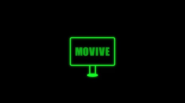 Animated Moviive service icon designed in flat icon style, Business or Universal concept icon. White Cloud VPN interface icon isolated on blue background. Software integration. Animation, VPN service.