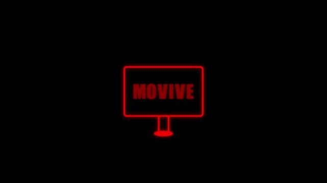 Animated Moviive service icon designed in flat icon style, Business or Universal concept icon. White Cloud VPN interface icon isolated on blue background. Software integration. Animation, VPN service.