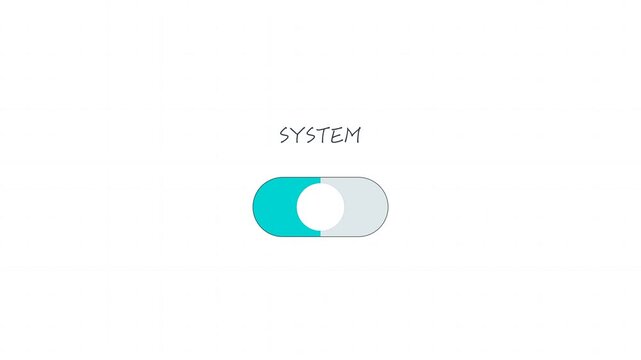 System Toggle Switch Turning On User Interface Animation