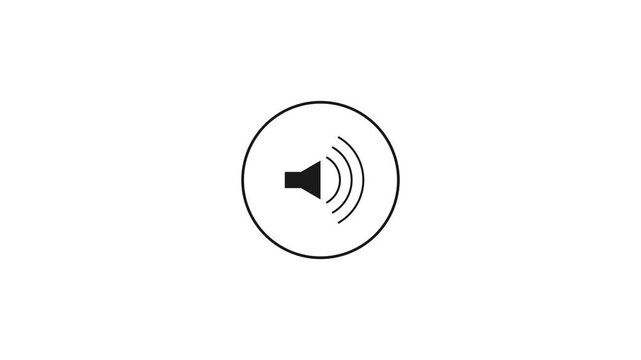 Sound Volume Icon Increasing Circle Animation White Background