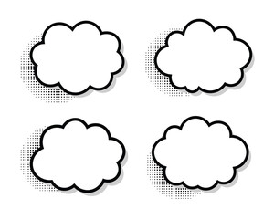 Obraz premium Empty Cloud Chat Bubble Comic Background Design Vector