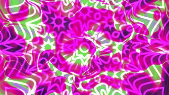 Neon pink star patterns on bright lime green background create a bold abstract digital art suitable for futuristic designs.