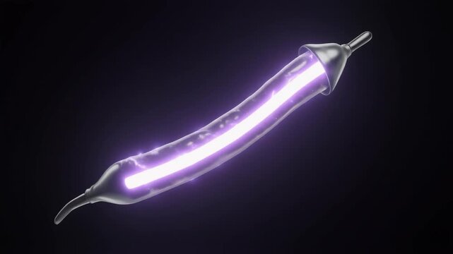 Glowing Capillary Blood Vessel in Lavender Dark Background