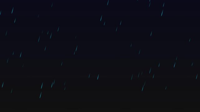 Abstract dark night sky with falling raindrops illustration