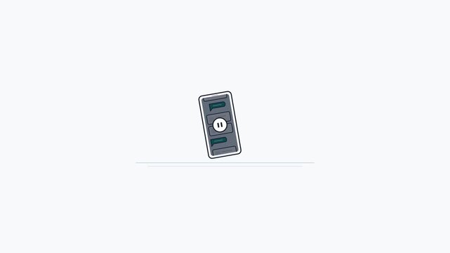 Vector animation of smartphone chat interface locking and locating with gps tracker icon for mobile security