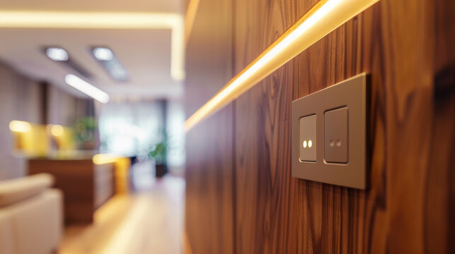 Smart Lighting Control Panel in Modern Interior Design Setting