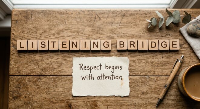 Respect Begins With Attention Message On Wooden Tiles