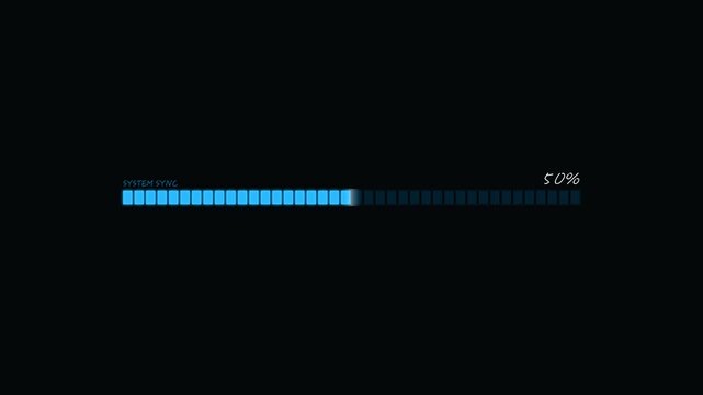 Blue Progress Bar Loading With System Sync Label