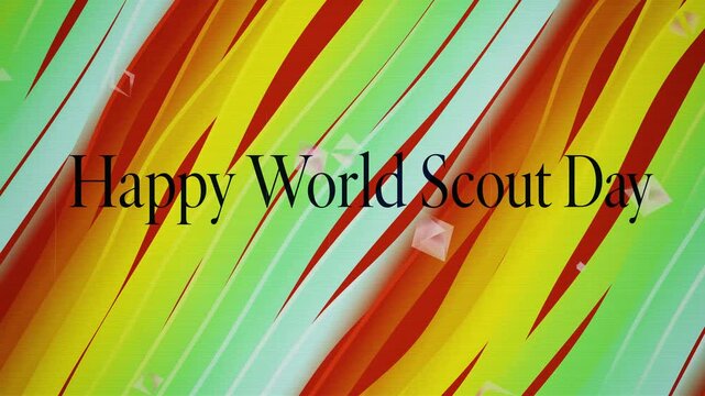 Colorful abstract background with Happy World Scout Day text