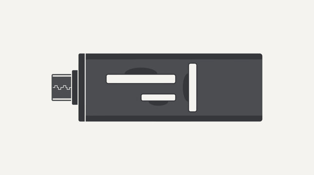 Minimalist flat vector USB-C memory card reader illustration for high-speed digital data transfer and file storage