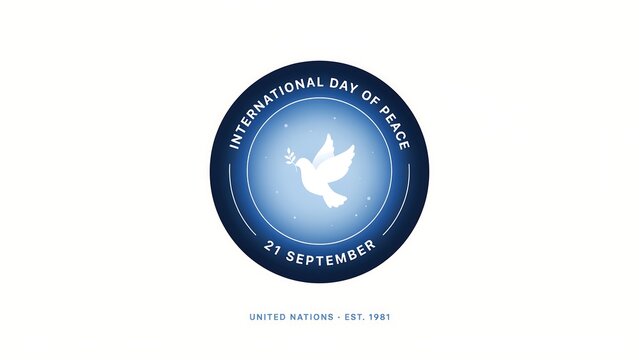 International day of peace logo with dove emblem