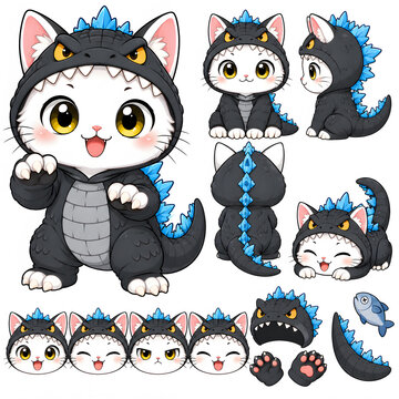 White Persian Godzilla Suit