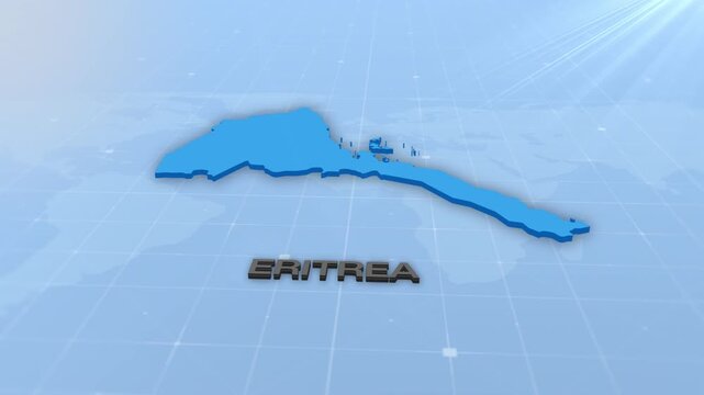 Eritrea Geographic Map Animation for Digital News Studio, Geopolitical News, Infographic Graphic and Technology Presentation Concept