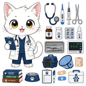 White Persian Vet Doctor