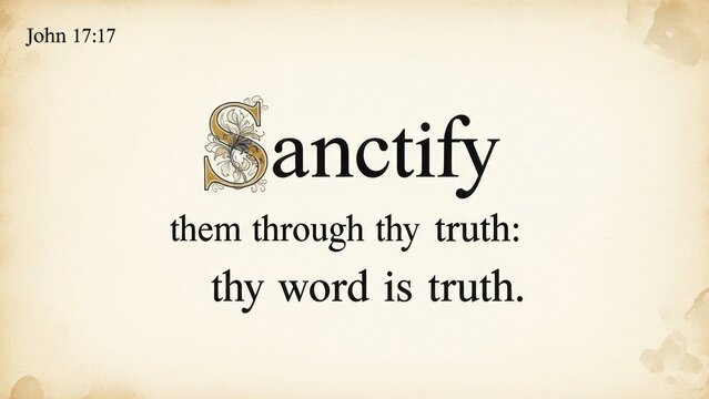 Open bible with highlighted verse 'thy word is truth' on a wooden surface with soft natural lighting