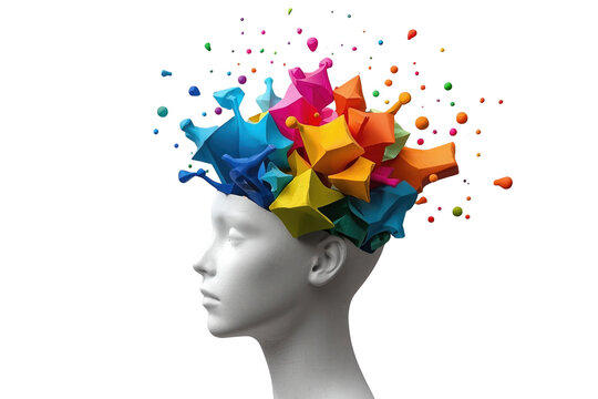 Colorful Creative Ideas Exploding from Human Mind