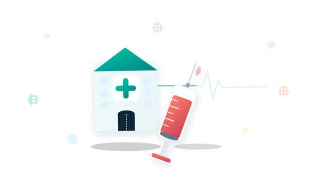 Animasi Floating Hospital Syringe Parallax 4K Motion Graphic Animation | Seamless Loop