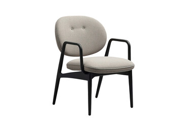 Fototapeta premium Modern Upholstered Armchair with Black Arms