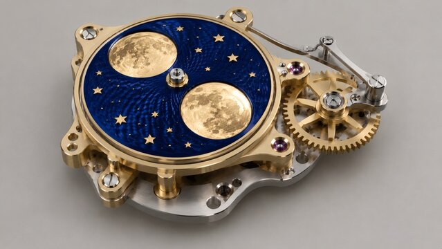 Solid CAD Model of Guilloche Moonphase Disc Mechanism for Perpetual Calendar