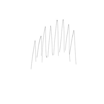 A simple hand-drawn illustration with a spiky wavy pattern that resembles minimalist grass. This black line design on a white background is perfect for decorative elements, abstract patterns, or...