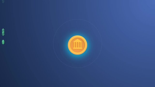 Bank building with dollar sign, perfect for financial presentations, banking concepts, money management graphics, investment articles, and economics blogs.