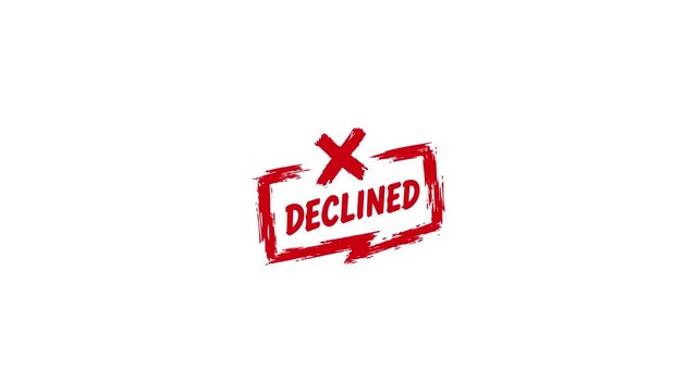 Declined Red Stamp Mark Appearing On White Background