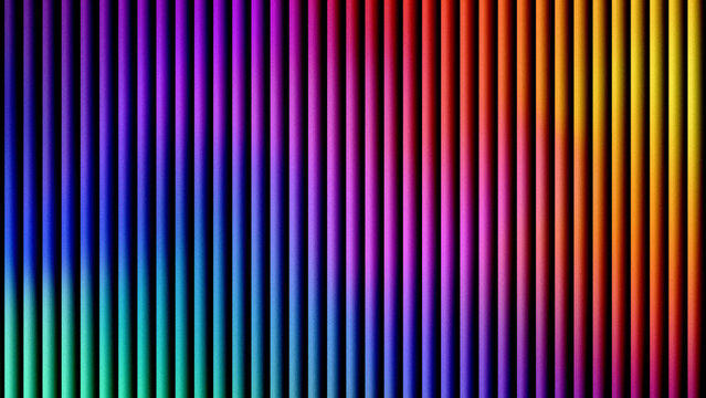 Abstract colorful vertical lines pattern with vibrant rainbow light effect