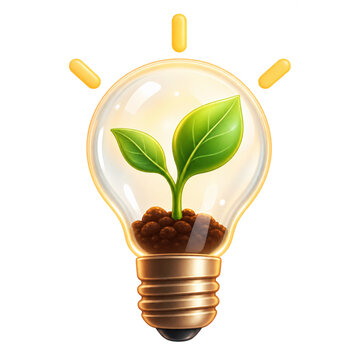 light bulb with plant