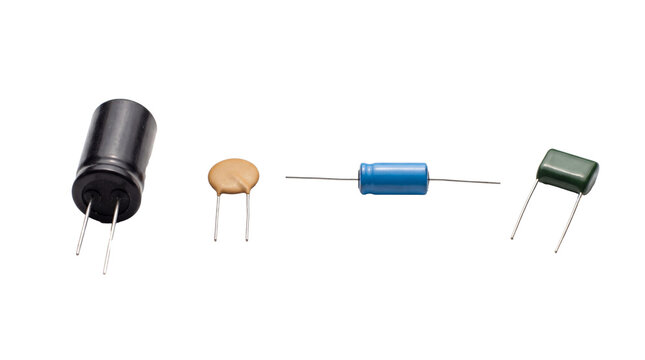 capacitor PNG set , white background as transparent