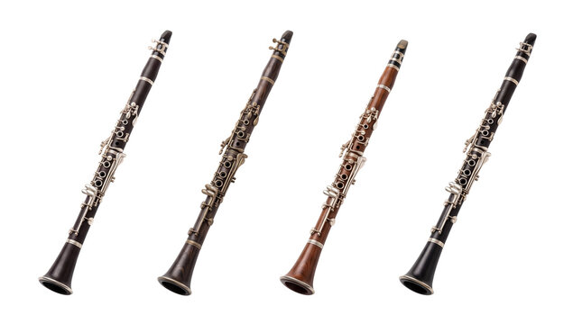 clarinet PNG set , white background as transparent