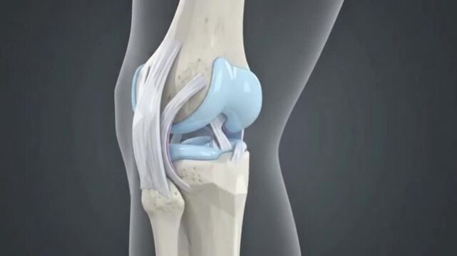 3D Animation showing Human Knee Joint Anatomy and Motion Mechanics