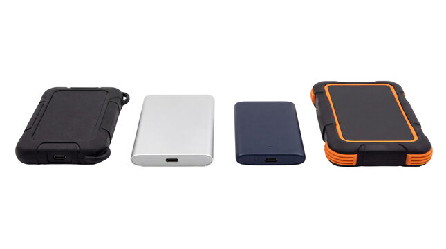 external hard drive PNG set , white background as transparent