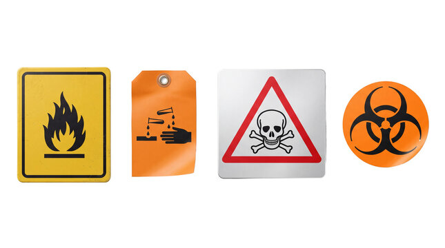 hazard symbol PNG set , white background as transparent