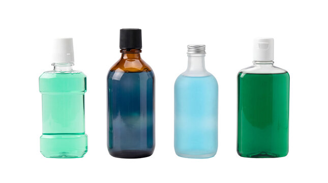 mouthwash bottle PNG set , white background as transparent
