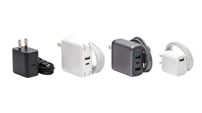 power adapter PNG set , white background as transparent