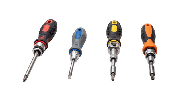ratchet screwdriver PNG set , white background as transparent